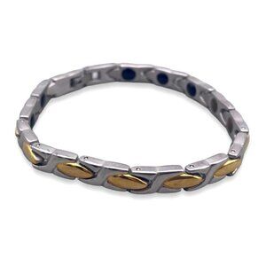 Nanoions XO Silver and Gold Tone Bracelet Women Get Your Energy Back